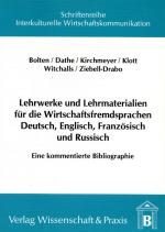 Cover-Bild Lehrwerke und Lehrmaterialien für die Wirtschaftsfremdsprachen Deutsch, Englisch, Französisch und Russisch.