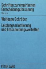 Cover-Bild Leistungsorientierung und Entscheidungsverhalten