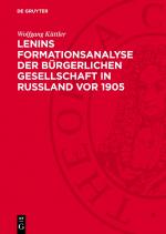 Cover-Bild Lenins Formationsanalyse der bürgerlichen Gesellschaft in Rußland vor 1905