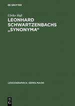 Cover-Bild Leonhard Schwartzenbachs "Synonyma"