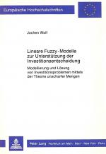 Cover-Bild Lineare Fuzzy-Modelle zur Unterstützung der Investitionsentscheidung