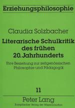 Cover-Bild Literarische Schulkritik des frühen 20. Jahrhunderts