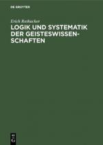 Cover-Bild Logik und Systematik der Geisteswissenschaften