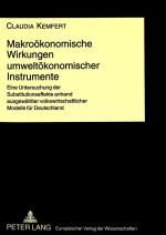 Cover-Bild Makroökonomische Wirkungen umweltökonomischer Instrumente