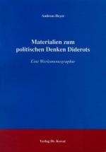 Cover-Bild Materialien zum politischen Denken Diderots
