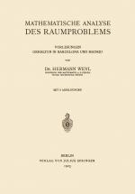 Cover-Bild Mathematische Analyse des Raumproblems