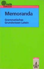 Cover-Bild Memoranda. Grammatisches Grundwissen Latein