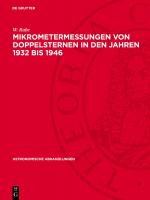 Cover-Bild Mikrometermessungen von Doppelsternen in den Jahren 1932 bis 1946