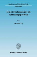 Cover-Bild Ministerbefangenheit als Verfassungsproblem.