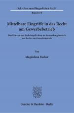 Cover-Bild Mittelbare Eingriffe in das Recht am Gewerbebetrieb.