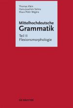 Cover-Bild Mittelhochdeutsche Grammatik / Flexionsmorphologie
