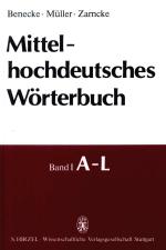 Cover-Bild Mittelhochdeutsches Wörterbuch