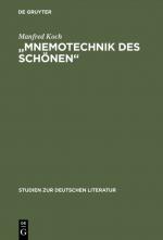 Cover-Bild "Mnemotechnik des Schönen"