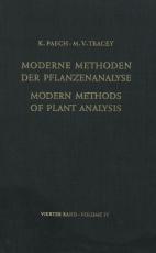 Cover-Bild Modern Methods of Plant Analysis / Moderne Methoden der Pflanzenanalyse