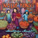 Cover-Bild Naive Kunst Asiatischer Markt Malbuch für Erwachsene