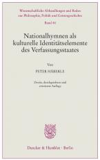 Cover-Bild Nationalhymnen als kulturelle Identitätselemente des Verfassungsstaates.