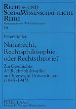 Cover-Bild Naturrecht, Rechtsphilosophie oder Rechtstheorie?