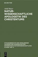 Cover-Bild Naturwissenschaftliche Apologetik des Christentums