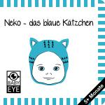 Cover-Bild Neko – das blaue Kätzchen: Kontrastbuch für Babys – Gesichter · kontrastreiche Bilder angepasst an Babyaugen · Schwarz Weiß Primärfarben Buch für Neugeborene · Mein erstes Bilderbuch · Montessori Buch