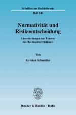 Cover-Bild Normativität und Risikoentscheidung.