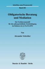 Cover-Bild Obligatorische Beratung und Mediation.