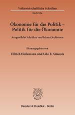 Cover-Bild Ökonomie für die Politik - Politik für die Ökonomie.
