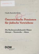 Cover-Bild Österreichische Pensionen für jüdische Vertriebene