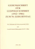 Cover-Bild Österreichische Volkskundliche Bibliographie. Supplementreihe: Personalbibliographien / Gedenkschrift für Leopold Schmidt (1912-1981) zum 70. Geburtstag