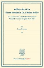 Cover-Bild Offener Brief an Herrn Professor Dr. Eduard Zeller