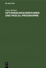 Cover-Bild Optimierungsverfahren und PASCAL-Programme