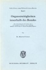 Cover-Bild Organstreitigkeiten innerhalb des Bundes.