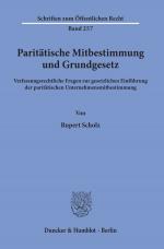 Cover-Bild Paritätische Mitbestimmung und Grundgesetz.