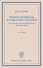 Cover-Bild Parlament und Regierung im neugeordneten Deutschland.