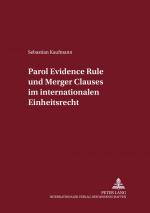 Cover-Bild Parol Evidence Rule und Merger Clauses im internationalen Einheitsrecht