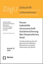 Cover-Bild Person - Selbsthilfe - Genossenschaft - Sozialversicherung - Neo-Korporatismus - Staat