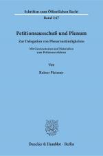 Cover-Bild Petitionsausschuß und Plenum.