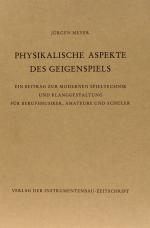 Cover-Bild Physikalische Aspekte des Geigenspiels