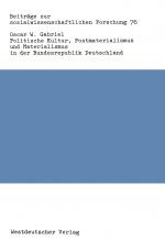 Cover-Bild Politische Kultur, Postmaterialismus und Materialismus in der Bundesrepublik Deutschland