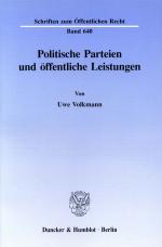 Cover-Bild Politische Parteien und öffentliche Leistungen.