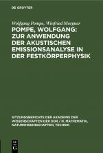 Cover-Bild Pompe, Wolfgang: Zur Anwendung der akustischen Emissionsanalyse in der Festkörperphysik