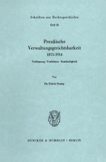 Cover-Bild Preußische Verwaltungsgerichtsbarkeit 1875–1914.