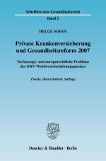 Cover-Bild Private Krankenversicherung und Gesundheitsreform 2007.