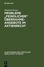 Cover-Bild Probleme "feindlicher" Übernahmeangebote im Aktienrecht