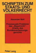 Cover-Bild Prozessuale Probleme des «Maastricht»-Urteils des Bundesverfassungsgerichts