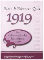 Cover-Bild Raten und Erinnern Quiz 1919