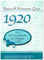 Cover-Bild Raten und Erinnern Quiz 1920