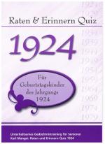 Cover-Bild Raten und Erinnern Quiz 1924