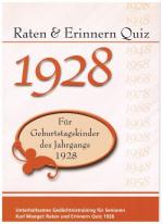 Cover-Bild Raten und Erinnern Quiz 1928
