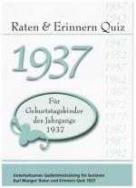 Cover-Bild Raten und Erinnern Quiz 1937