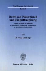Cover-Bild Recht auf Naturgenuß und Eingriffsregelung.